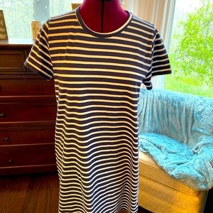 NWOT J Crew Navy/White Striped T-Shirt Dress size M
